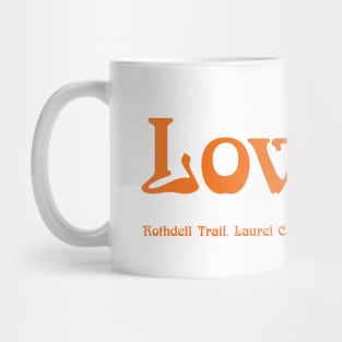 Vintage Laurel Canyon Rothdell Trail (Love Street) 1960's retro orange print Mug